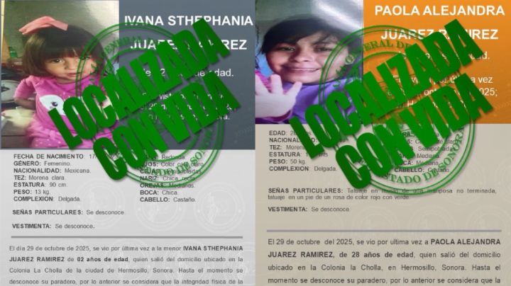 FGJES localiza sanas y salvas a madre e hija en Hermosillo; familia temía riesgos por su adicción