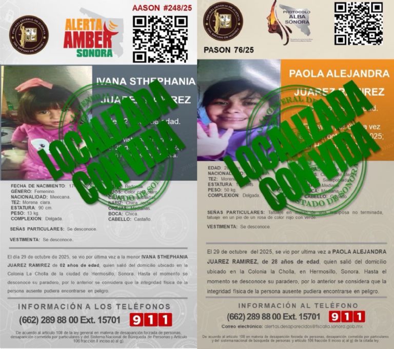 Aparecieron sanas y salvas