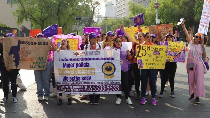 Concluye con saldo blanco la marcha del 25N en Ciudad de México; reportan jornada pacífica