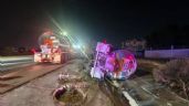 Foto ilustrativa de la nota titulada: Se desprende la pipa de un tráiler y termina volcada sobre el periférico de Torreón, Coahuila