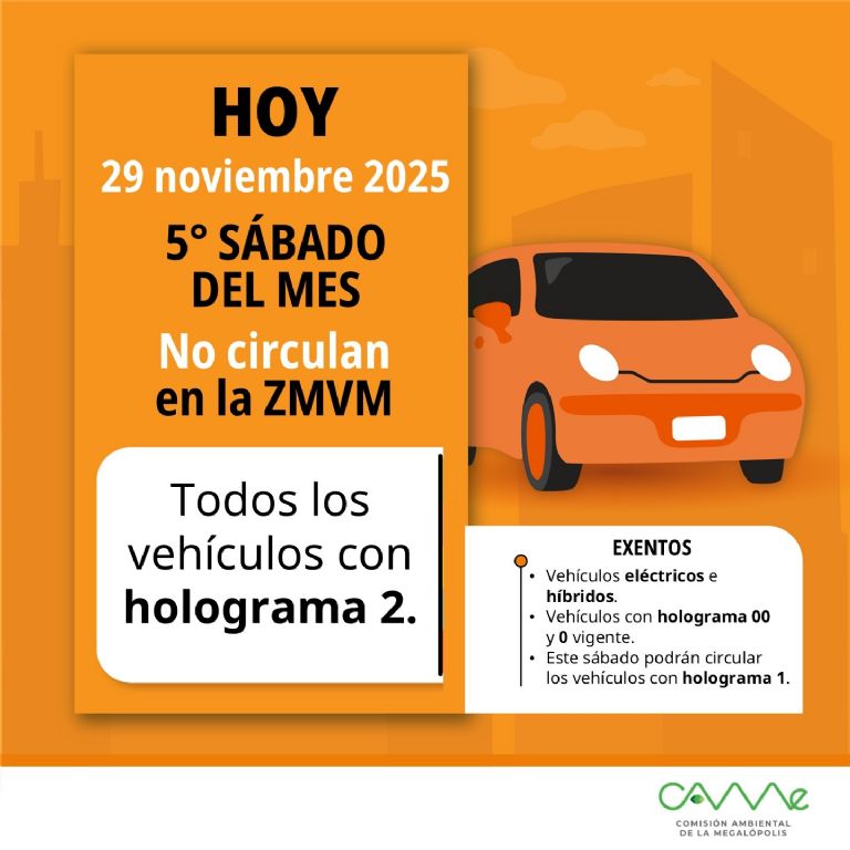 Consulta las restricciones del Hoy No Circula para este sábado. Foto: CAMe
