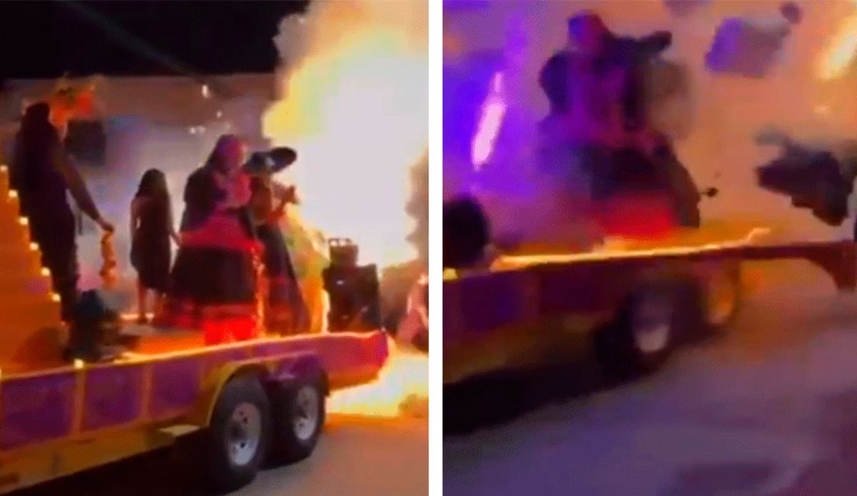 (VIDEO) Día de Muertos marcado por tragedia en Mazatepec: Explosión de carro alegórico deja 10 heridos