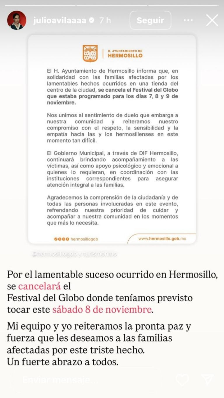 Lamenta lo ocurrido en Hermosillo 