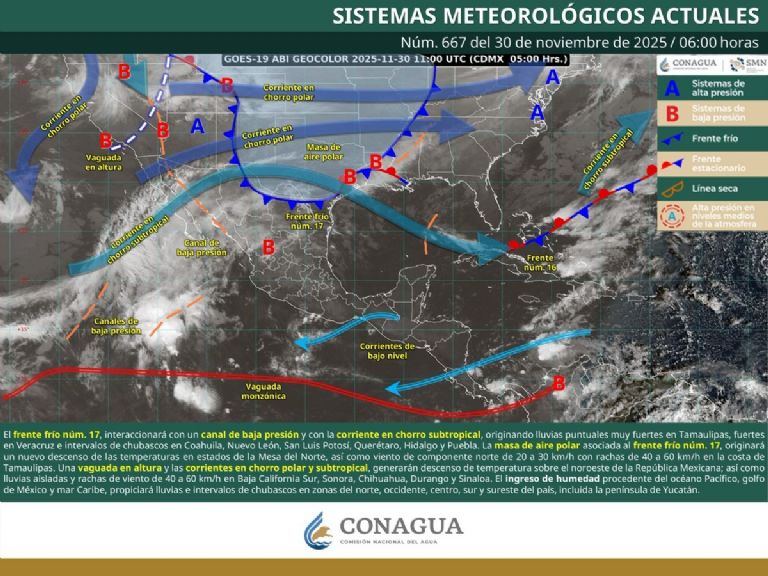 Así será el clima en México este domingo. Foto: Conagua