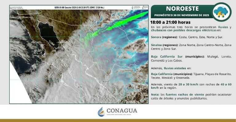 Clima para Sonora hoy en la noche 