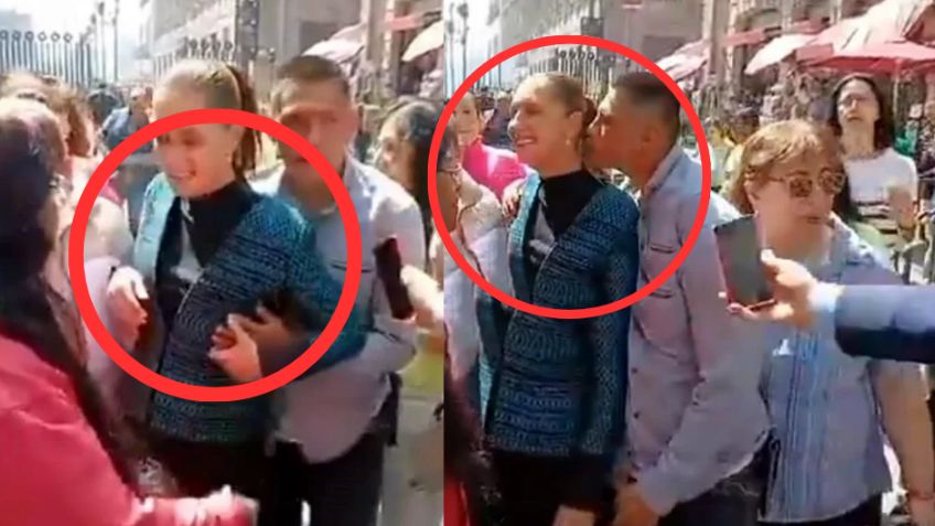 (VIDEO) "La tocó toda": Sujeto ACOSA a Claudia Sheinbaum durante acto público en Centro Histórico