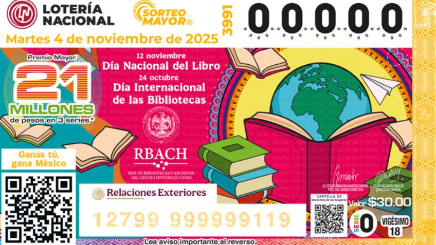Lotería Nacional: Lista COMPLETA de GANADORES del Sorteo Mayor No. 3991 de HOY martes 4 de noviembre