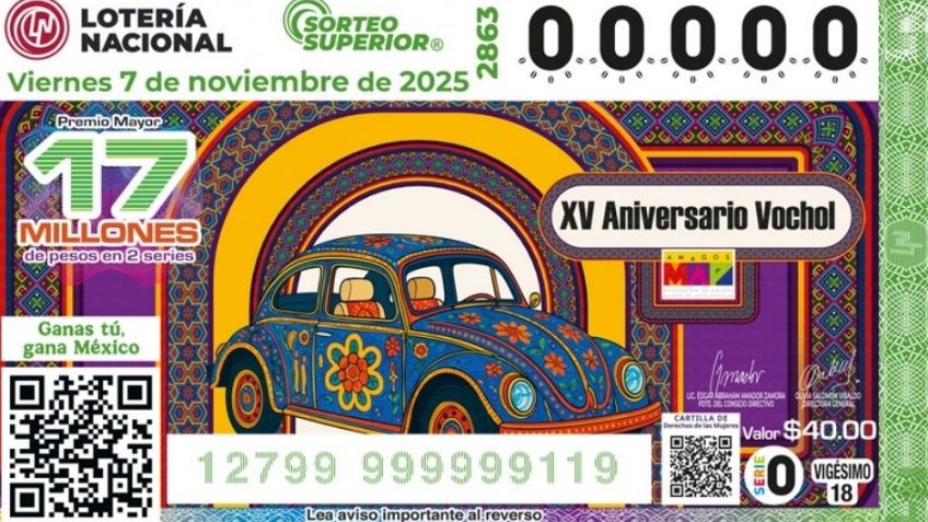 Lista COMPLETA de GANADORES del Sorteo Superior No. 2863 de la Lotería Nacional HOY viernes 7 de NOVIEMBRE