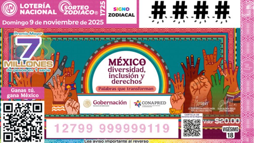 Lista COMPLETA de GANADORES del Sorteo Zodiaco No. 1725 de la Lotería Nacional de HOY domingo 9 de NOVIEMBRE