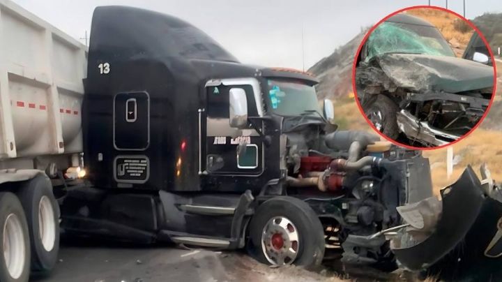 Tráiler se impacta contra camioneta y deja una mujer sin vida sobre una carretera de Durango