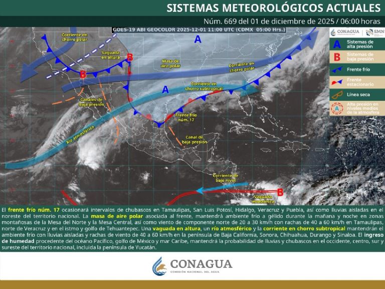 Así será el clima en México este lunes. Foto: Conagua