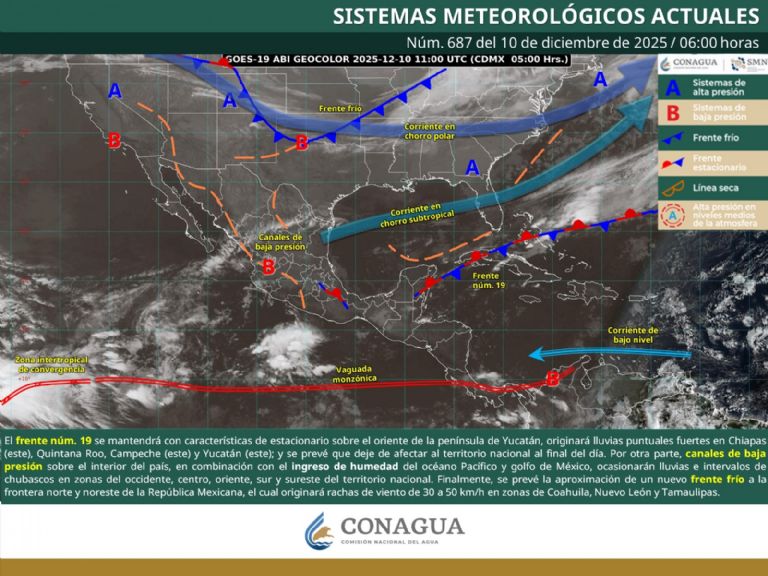 Así será el clima en México este miércoles. Foto: Conagua