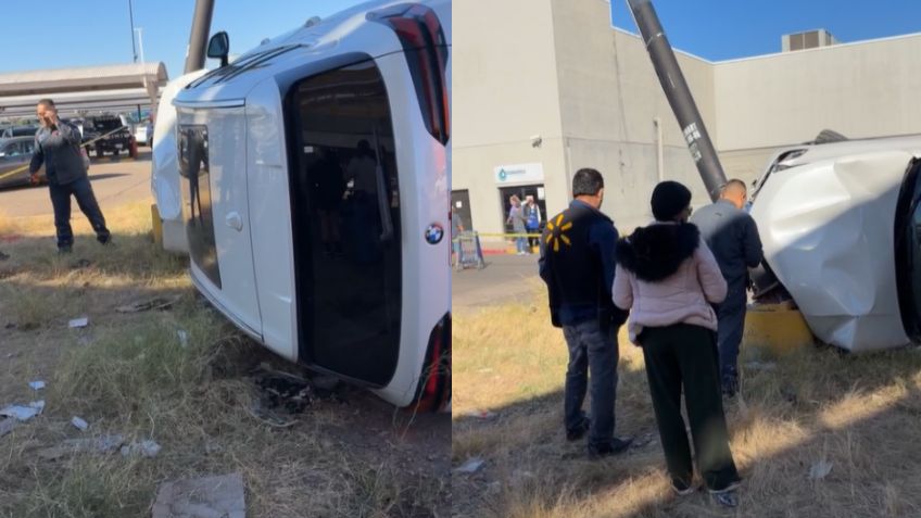 (FOTOS) Segundo CHOQUE-VOLCAMIENTO del DÍA en Ciudad Obregón; conductor es atendido por Cruz Roja