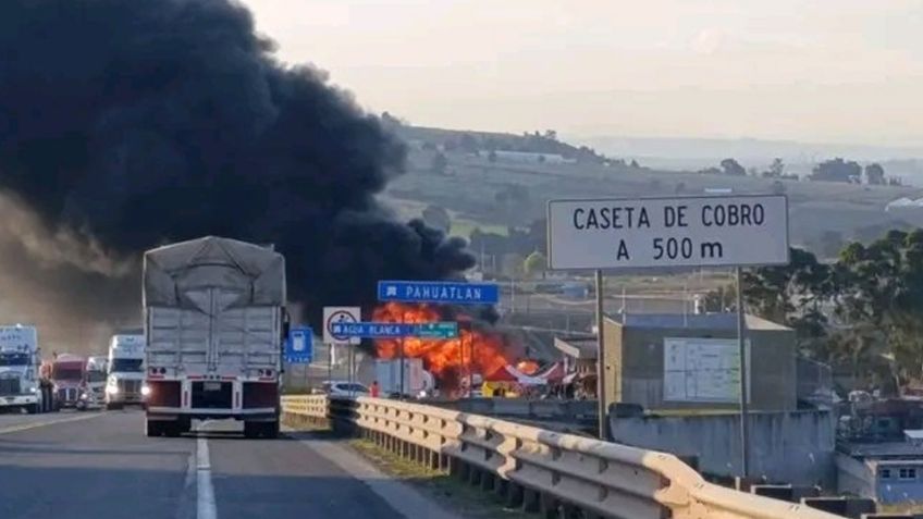 Alerta en Hidalgo: Se registra incendio de pipa de combustible en autopista México - Tuxpan