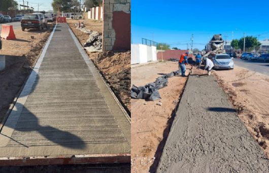 Avanza construcción de banquetas del programa Camina Segura en las colonias Olivos y La Plata de Hermosillo