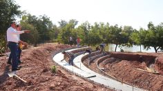 Ciudad Obregón: Lamarque supervisa avances en la construcción del auditorio en la Laguna del Náinari