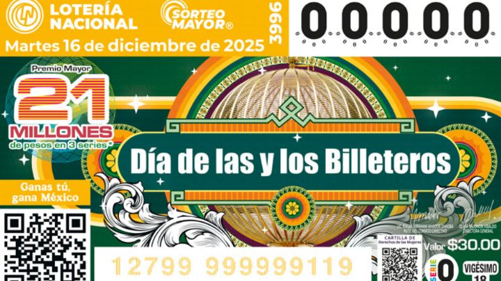 Lotería Nacional: Lista COMPLETA de GANADORES del Sorteo Mayor No. 3996 de HOY martes 16 de diciembre