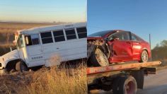 FOTOS: Choque entre camión de personal de maquiladora y auto deja 20 LESIONADOS en el Valle del Yaqui