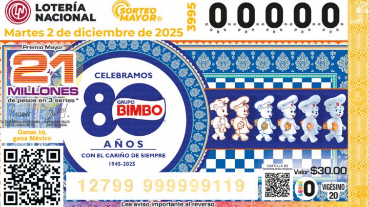 Lotería Nacional: Lista COMPLETA de GANADORES del Sorteo Mayor No. 3995 de HOY martes 2 de diciembre