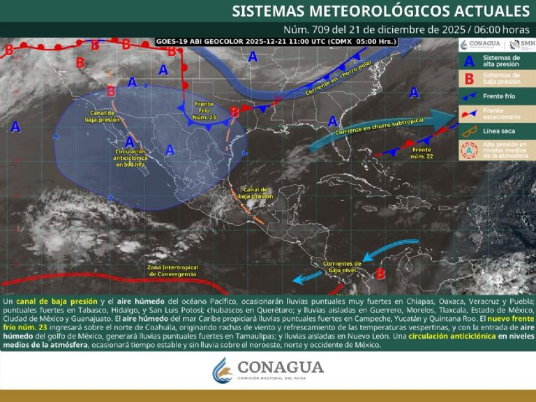 Así será el clima en México este domingo. Foto: Conagua