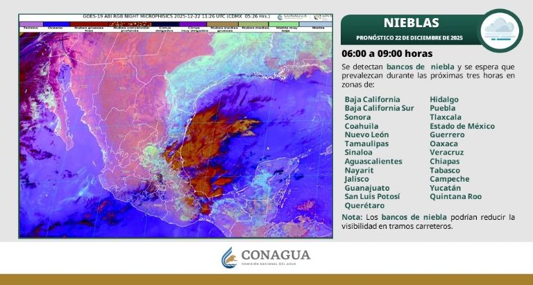 Así será el clima en México este lunes. Foto: Conagua
