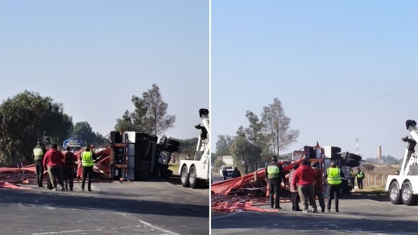 ACCIDENTE en la autopista México-Pachuca HOY: Volcadura de tráiler y camioneta deja 2 víctimas