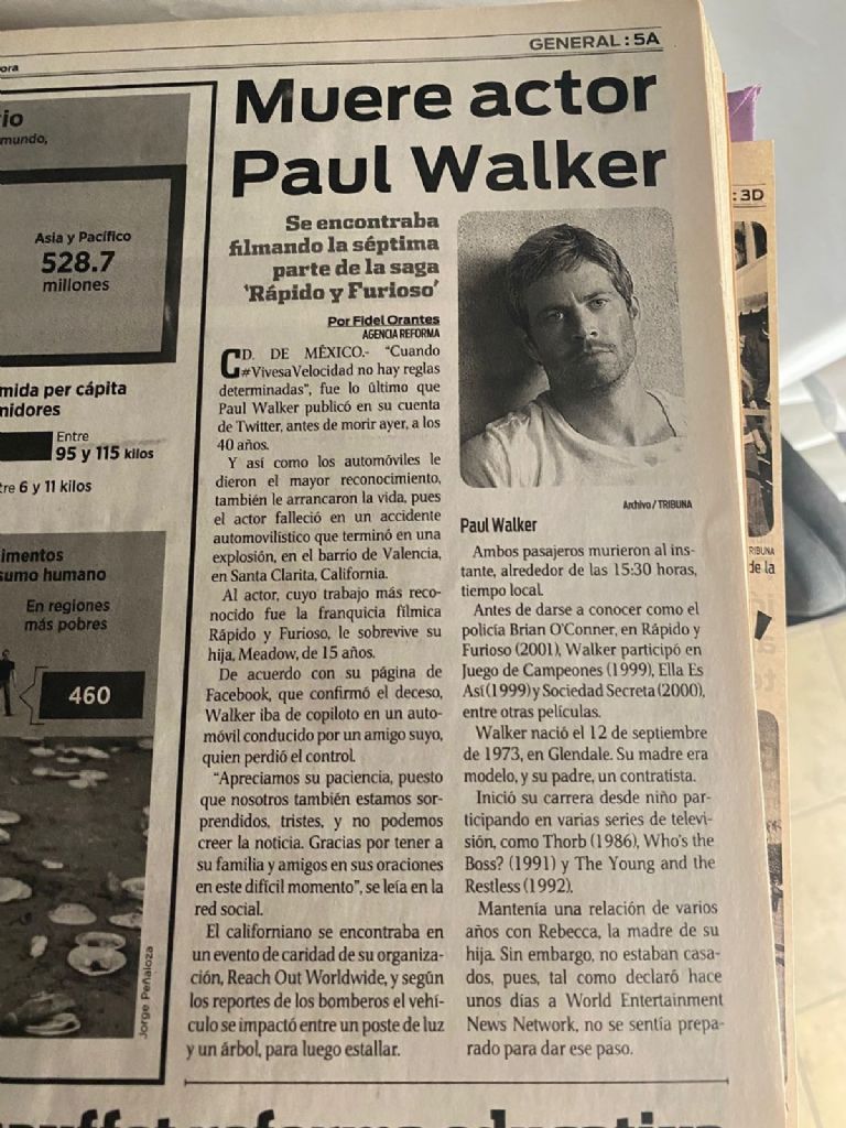 60 años, 60 historias: Muere el actor Paul Walker