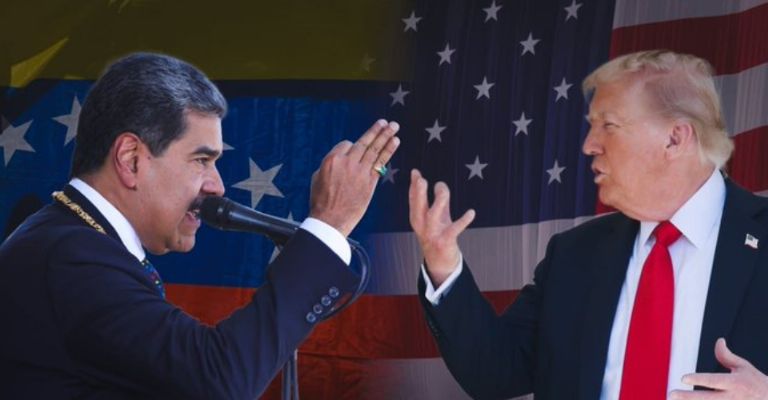 El presidente de Venezuela Nicolás Maduro y Donald Trump presidente de Estados Unidos 