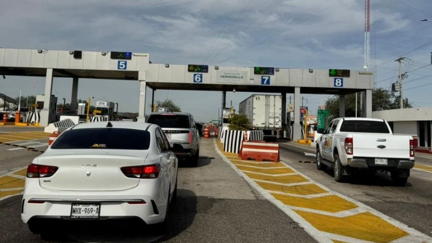 Se registra gran afluencia de vehículos en la caseta de Hermosillo por vacaciones de Navidad