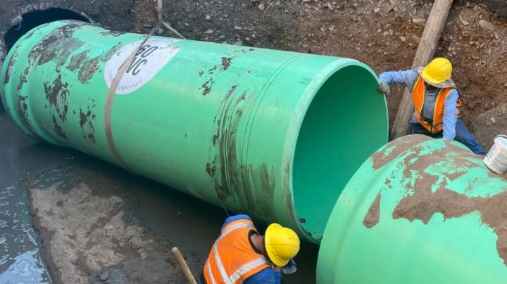 Rehabilitación del Colector del Vado del Río en Hermosillo entra en su recta final con 70% de avance