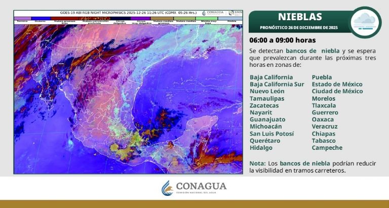 Así será el clima en México este viernes. Foto: Conagua
