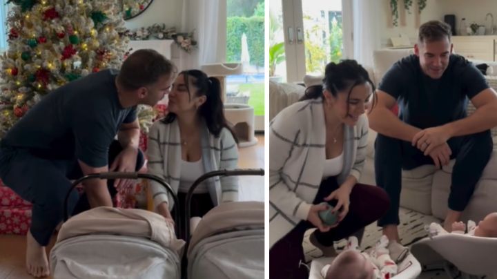 (VIDEO) Martha Higareda celebra su primera Navidad con sus gemelas tras estar al borde de la muerte