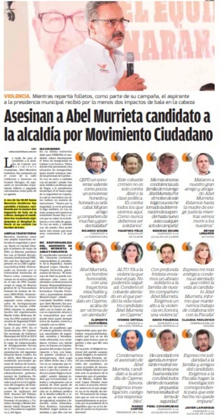 60 años, 60 historias: El día que la violencia silenció a Abel Murrieta; un crimen que marcó la historia política de Sonora