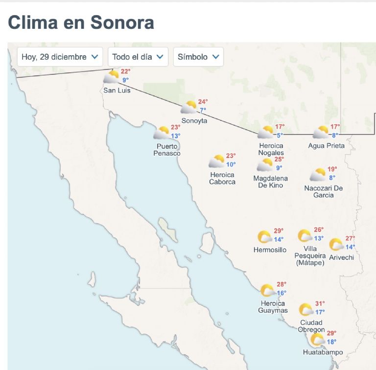 Alertan lluvias en Sonora este lunes. Foto: Conagua