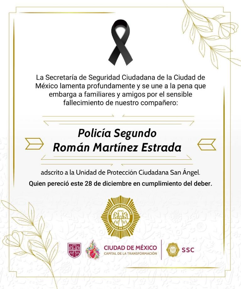 Policía de CDMX muere en cumplimiento de su deber. Foto: Facebook