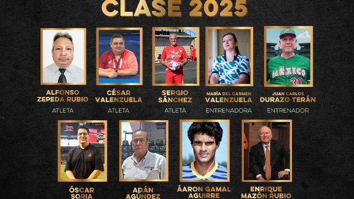 Anuncian Clase 2025 que ingresará al Salón de la Fama del Deportista Sonorense; son 9 deportistas elegidos