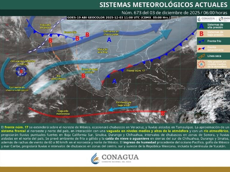 Así será el clima en México este miércoles. Foto: Conagua
