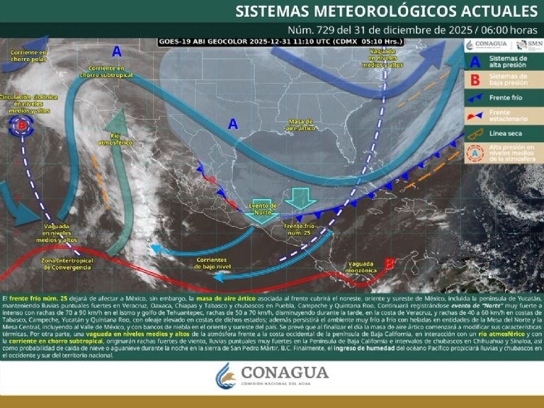 Así será el clima en México este miércoles. Foto: Conagua