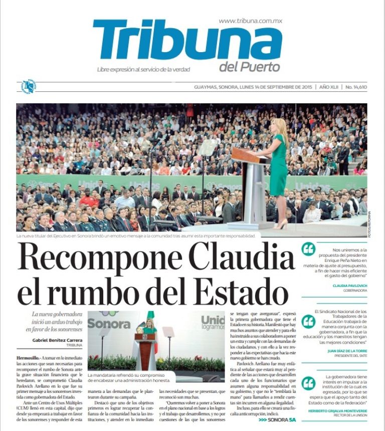 60 años, 60 historias: Claudia Pavlovich, primera gobernadora de Sonora