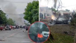 Foto que representa a Se registra explosión de coche bomba frente a la Policía Comunitaria de Coahuayana, Michoacán