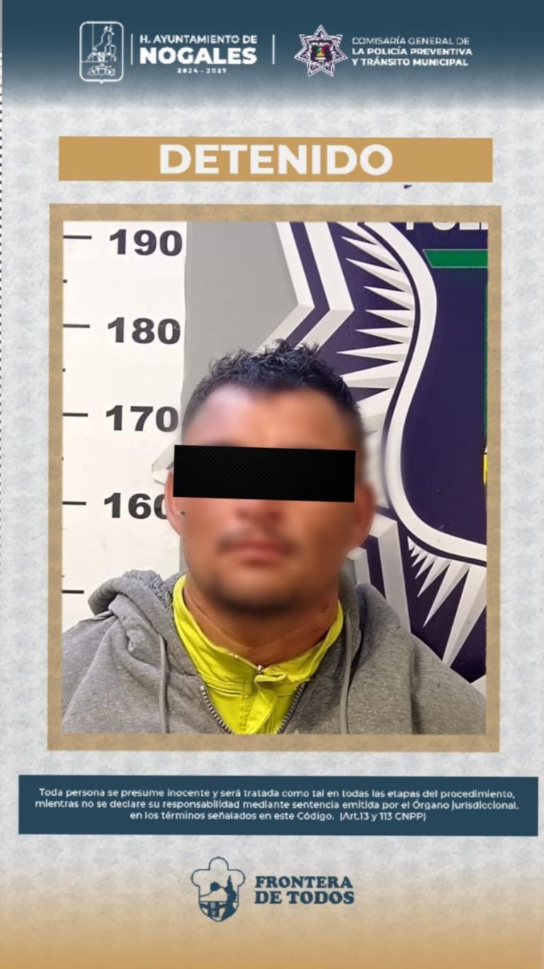 Saúl J. 'N.', de 27 años de edad, fue detenido tras ser sorprendido robando en una tienda de conveniencia de Nogales.