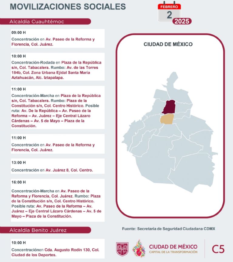 Tráfico en CDMX hoy 2 de febrero