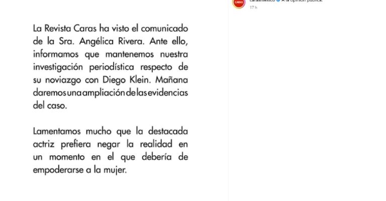 Angélica Rivera es expuesta como mentirosa por revista que tendría pruebas de su romance