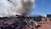 Foto ilustrativa de la nota titulada Fuerte incendio en una recicladora de Empalme; genera gran contaminación en región