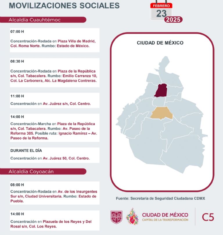 Tráfico en CDMX hoy 23 de febrero