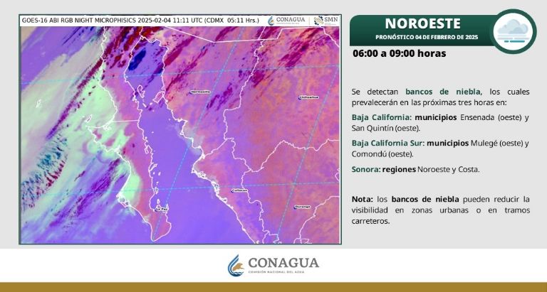 Clima en Sonora para HOY martes 4 de febrero 2025. Foto: Conagua