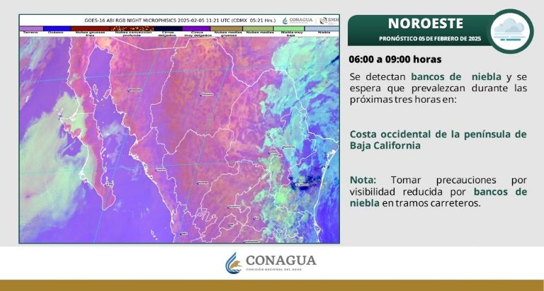 Clima en Sonora para HOY miércoles 5 de febrero. Foto: Conagua