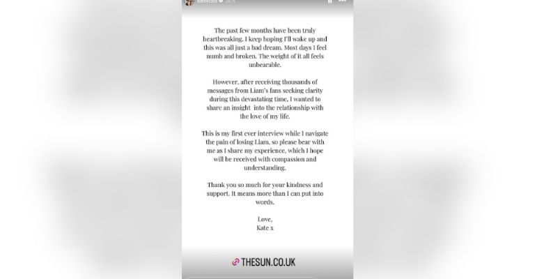 Kate Cassidy rompe el silencio y hace dura confesión sobre Liam Payne