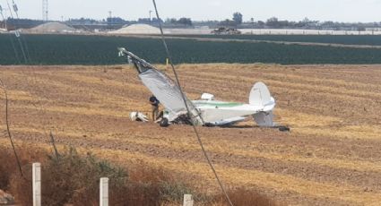 Se desploma avioneta cerca de San Luis Río Colorado; se enredó con cables eléctricos