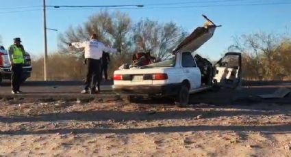 Aparatosos accidente en Hermosillo: Choque entre patrulla y sedán deja un hombre prensado